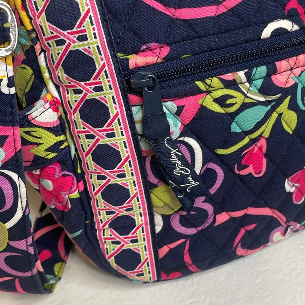 Vera Bradley Ribbons Navy Floral Crossbody Boho bag - Picture 2 of 11